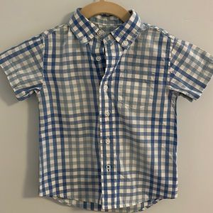 Jcrew crew cuts, boys size 3, blue check short sleeved button down